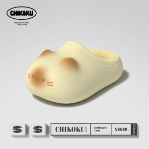 3D Cat Paw Slippers - Yellow