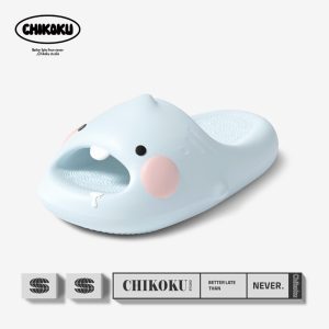 Cute Tooth Shark Slides - Blue