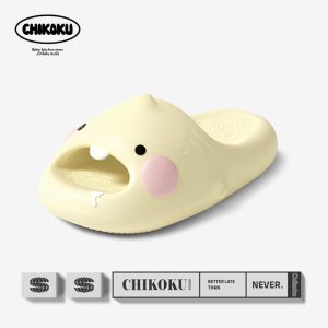 Cute Tooth Shark Slides - Yellow