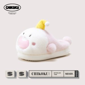 Sharkie Hood Slippers - Pink